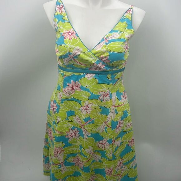 Becky & Max lily pad and dragonfly summer dress size 12 - Picture 1 of 7